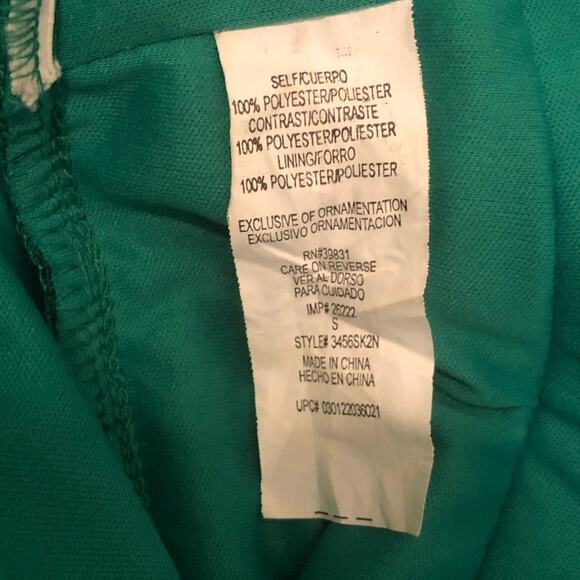 My Michelle Green Satin Sequin Evening St. Patrick's Day Prom Dress Size S/XS - Picture 11 of 15